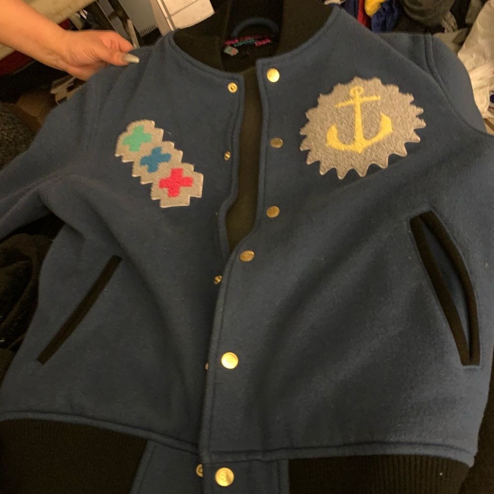 Pink Dolphin letterman jacket in great condition